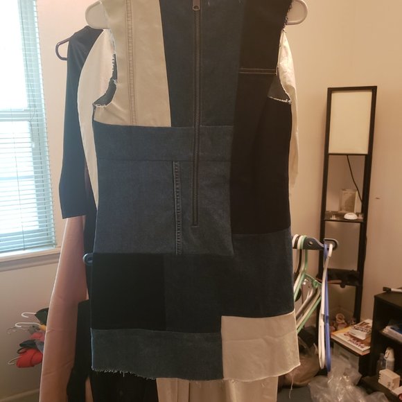 NWT GRLFRND Heidi Denim Patchwork Dress Sz Small - Picture 5 of 8